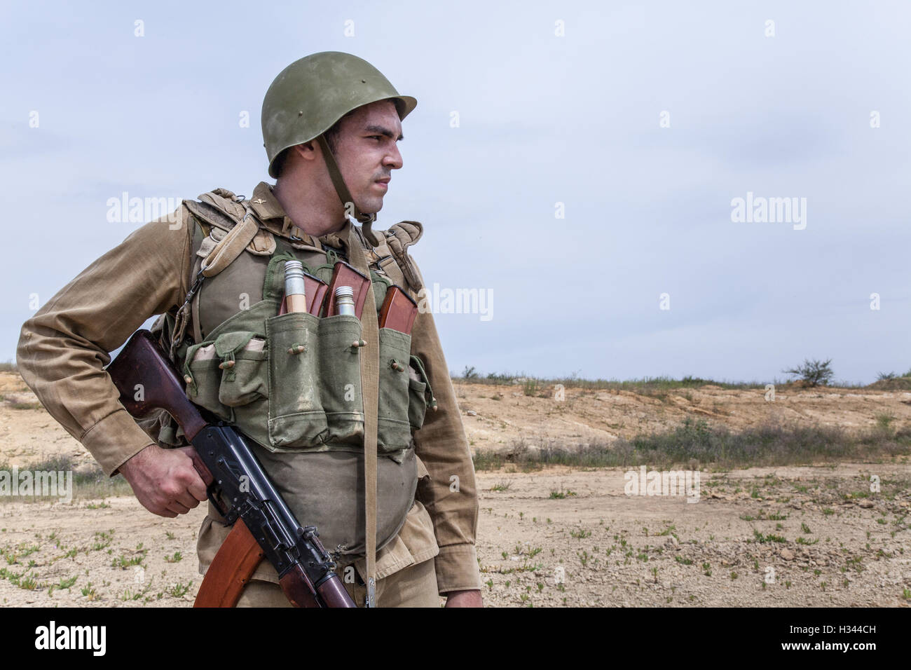 Soviet paratrooper in Afghanistan Stock Photo