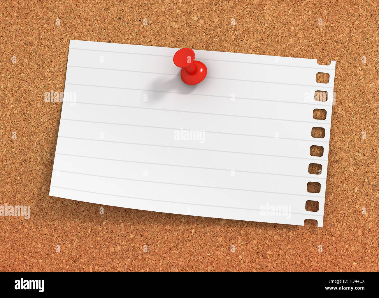 Blank Paper Note On Bulletin Board 3d Illustration Stock Photo Alamy