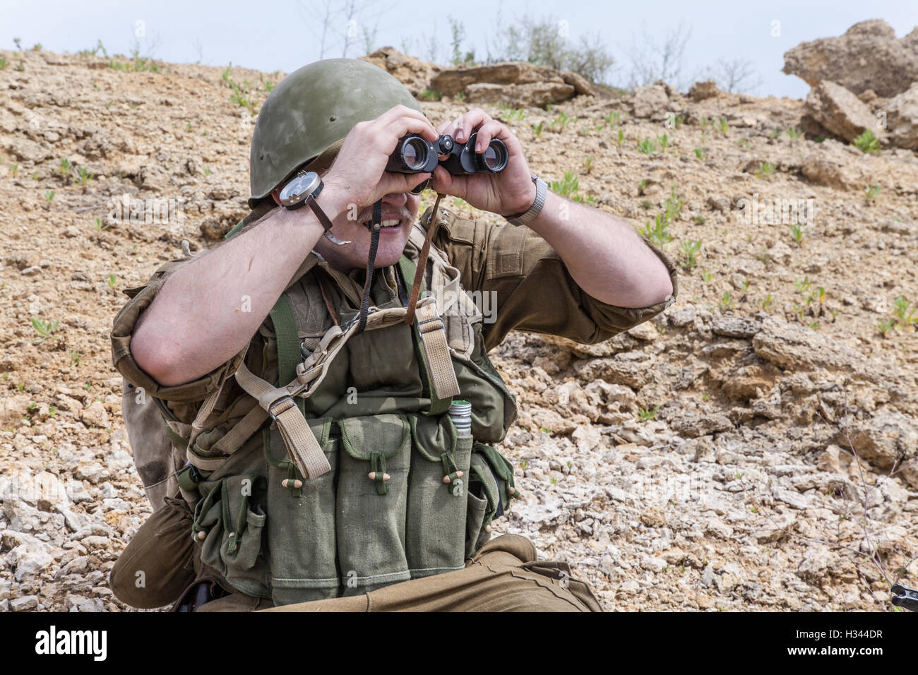 Soviet paratrooper in Afghanistan Stock Photo