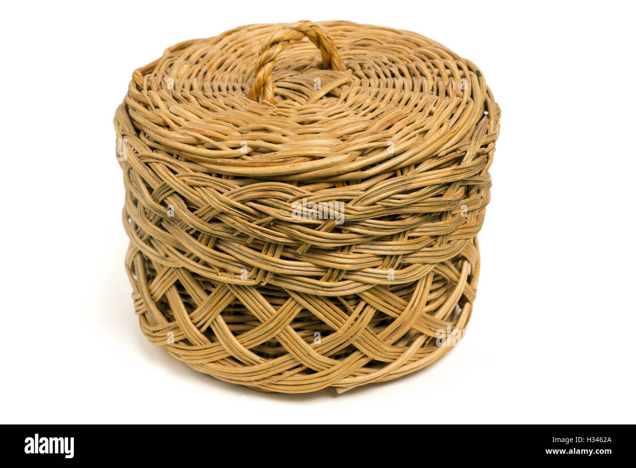 wicker basket isolated on white background Stock Photo - Alamy