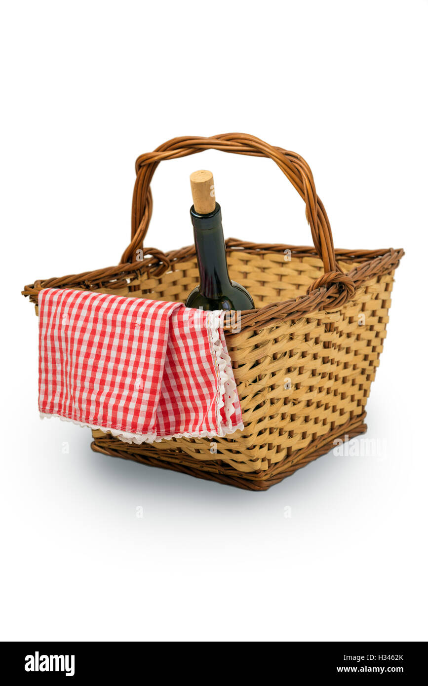 Picnic Basket isolated over white background Stock Photo - Alamy