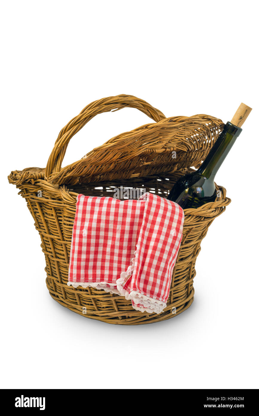 Picnic Basket isolated over white background Stock Photo - Alamy