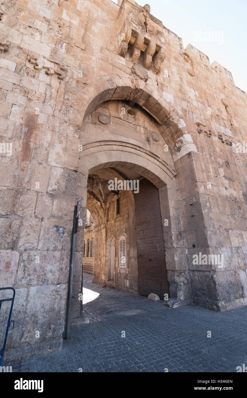 Lion's Gate in the Old City, Jerusalem, Israel Stock Photo