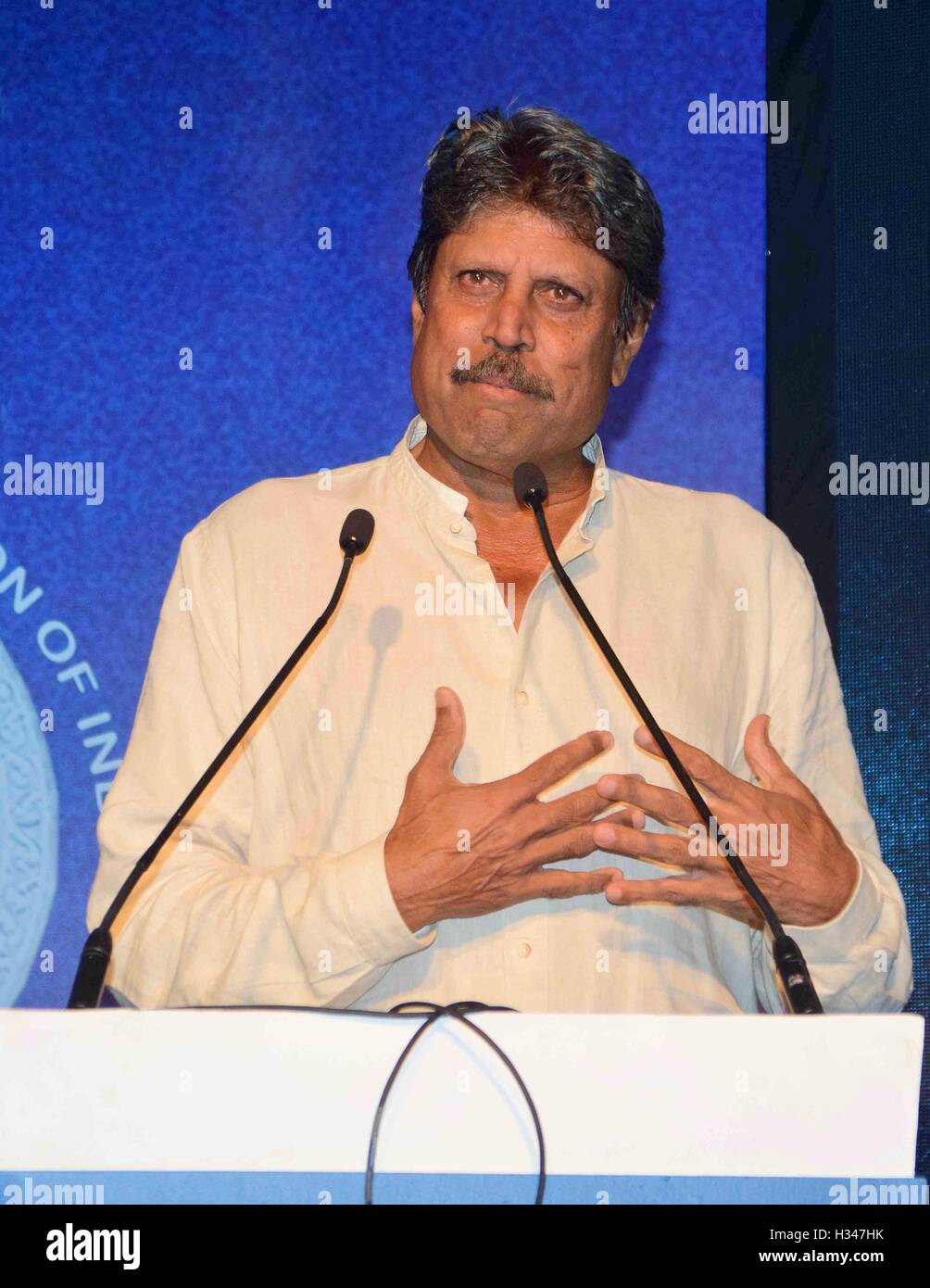 Former Indian cricket player Kapil Dev during the announcement of