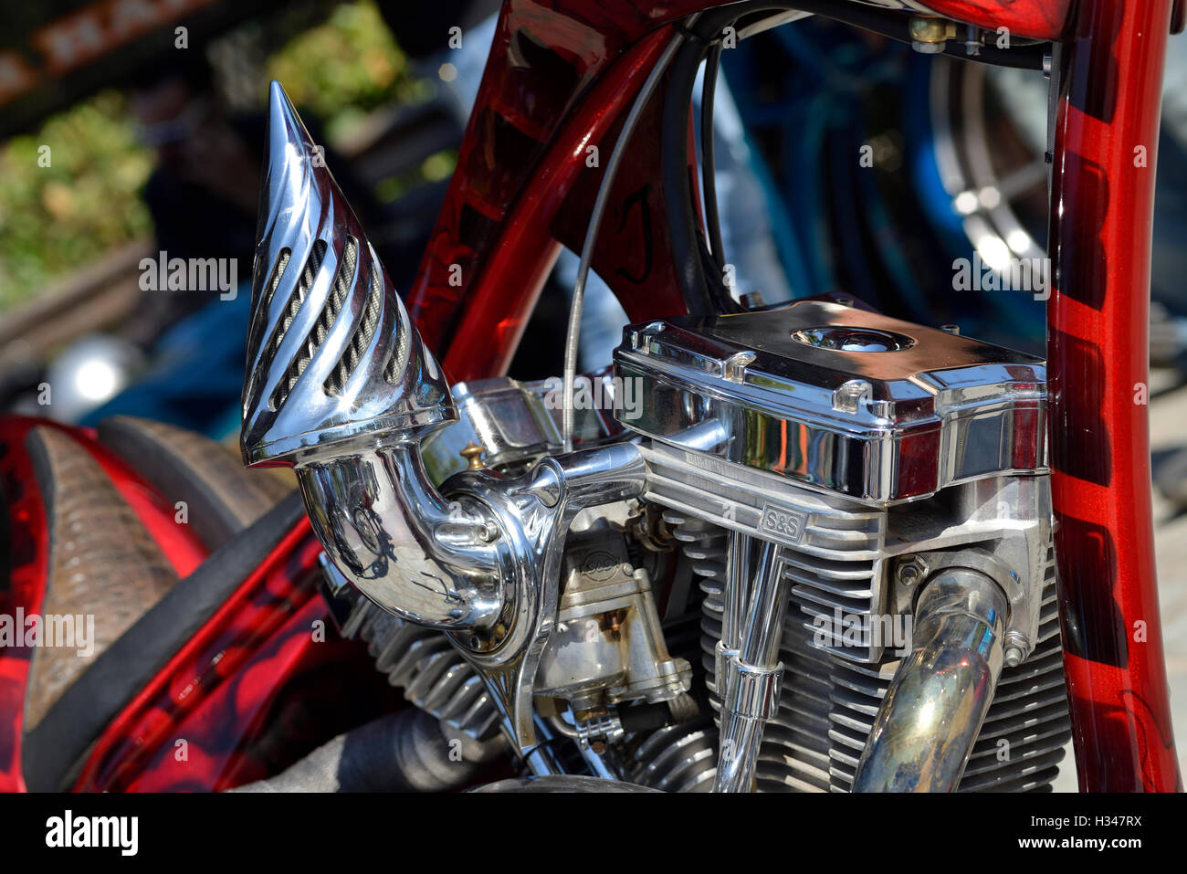 Engine of Harley-Davidson chopper Stock Photo