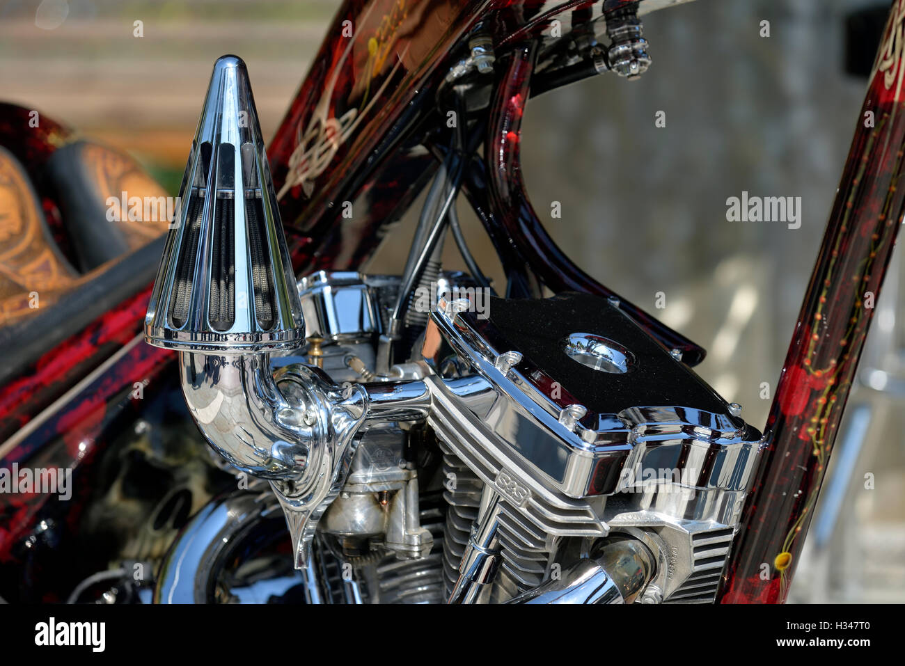 Engine of Harley-Davidson chopper Stock Photo