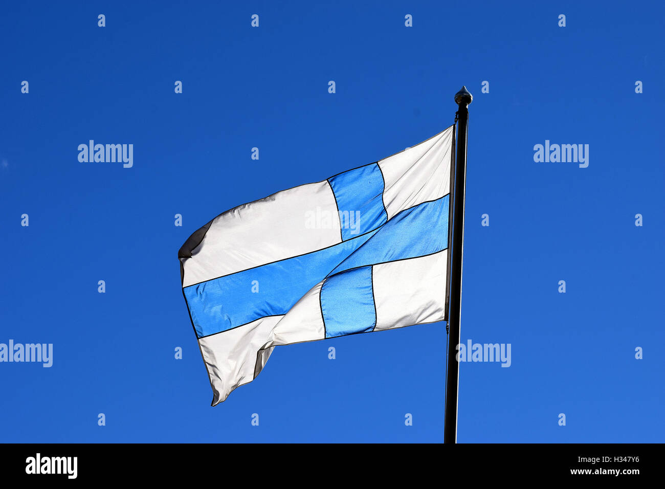 blue white flag with cross