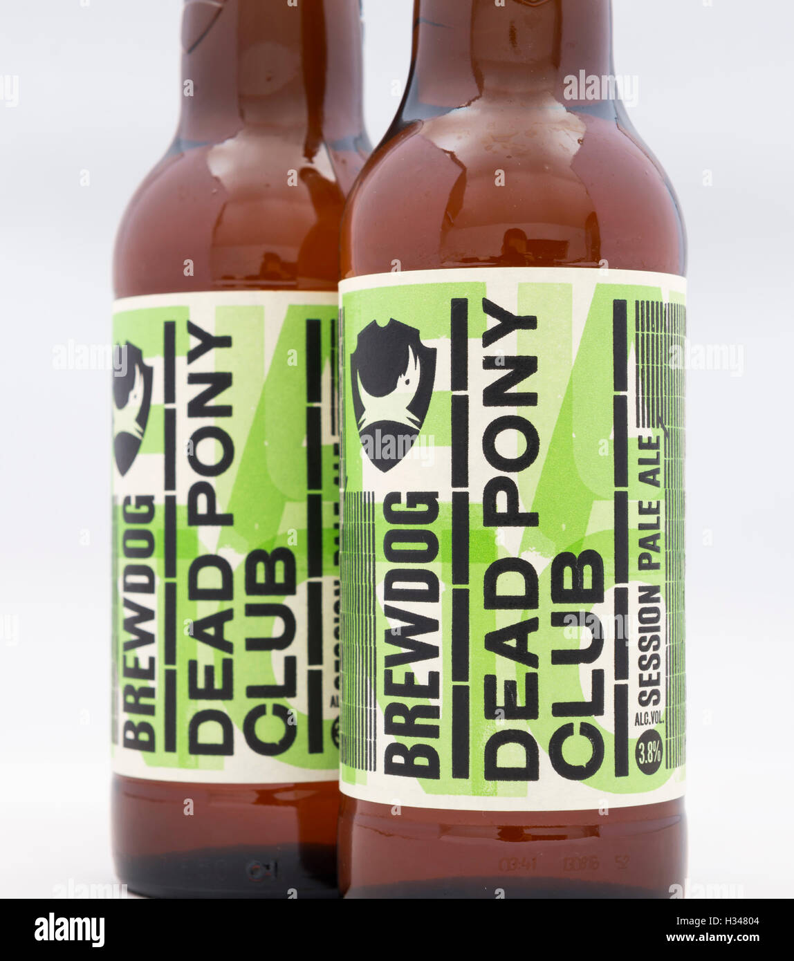 2 bottles of BrewDog 'Dead Pony Club' craft beer. Stock Photo