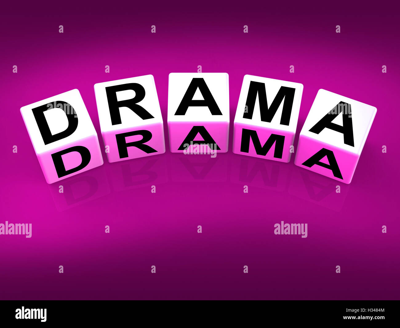 Drama Blocks Indicate Dramatic Theater or Emotional Feelings Stock Photo