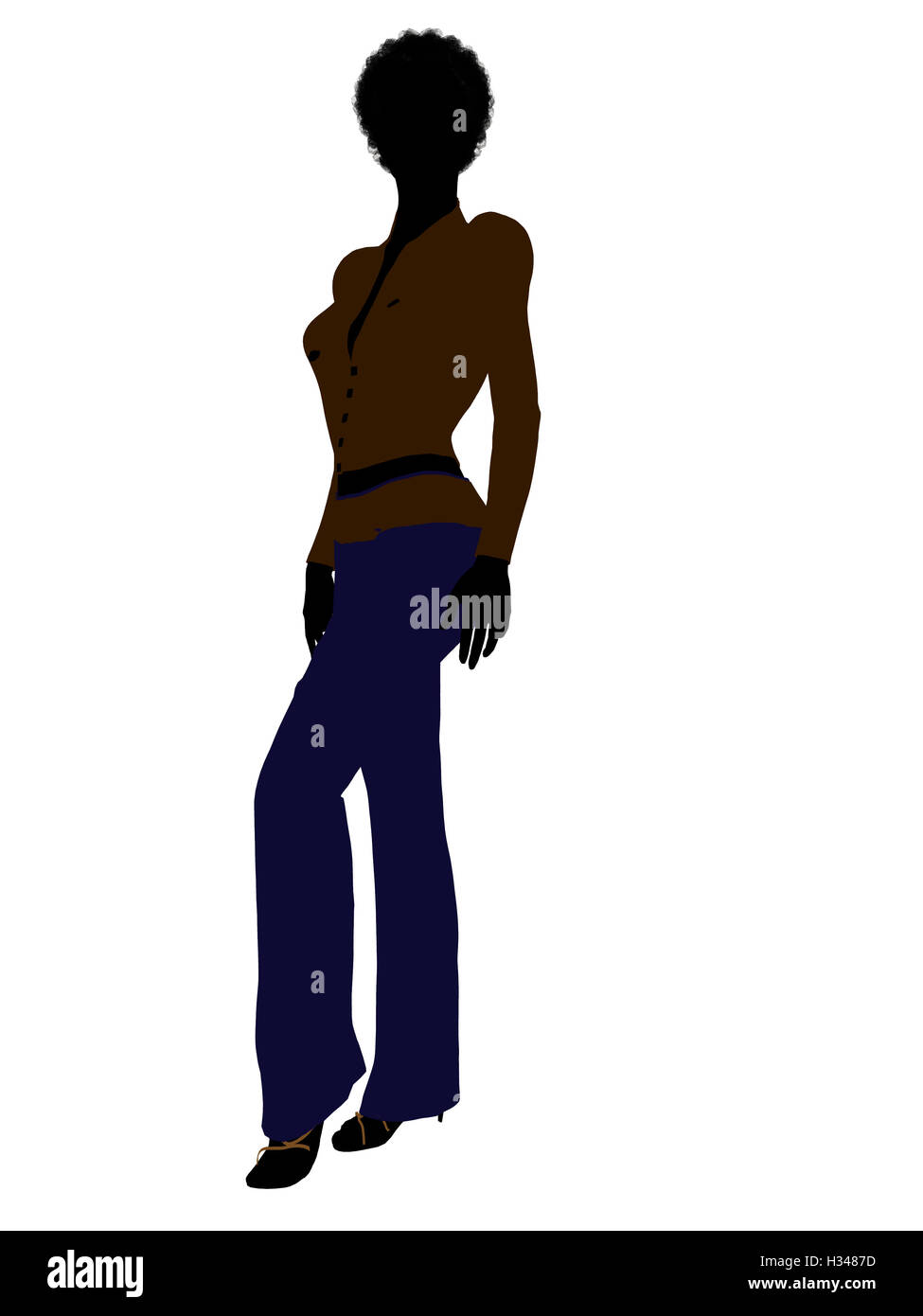 African American Female Office Illustration Silhouette Stock Photo - Alamy