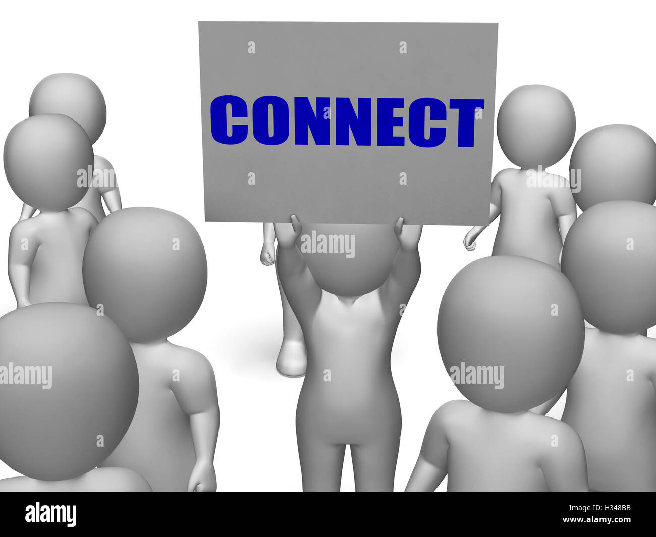 Connect Board Character Shows Global Communications Or Connectiv Stock Photo