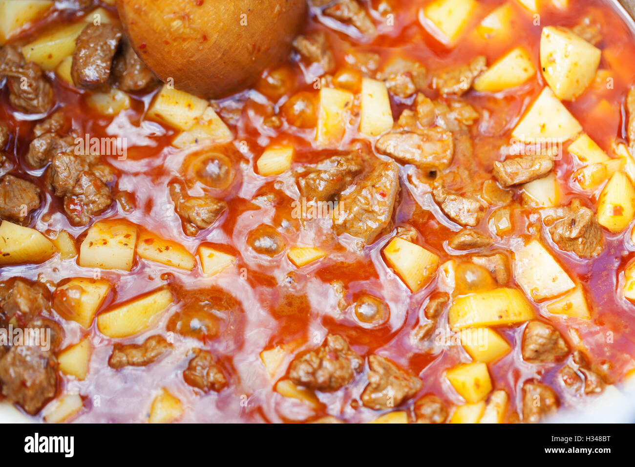 Traditional hungarian soup goulash Stock Photo