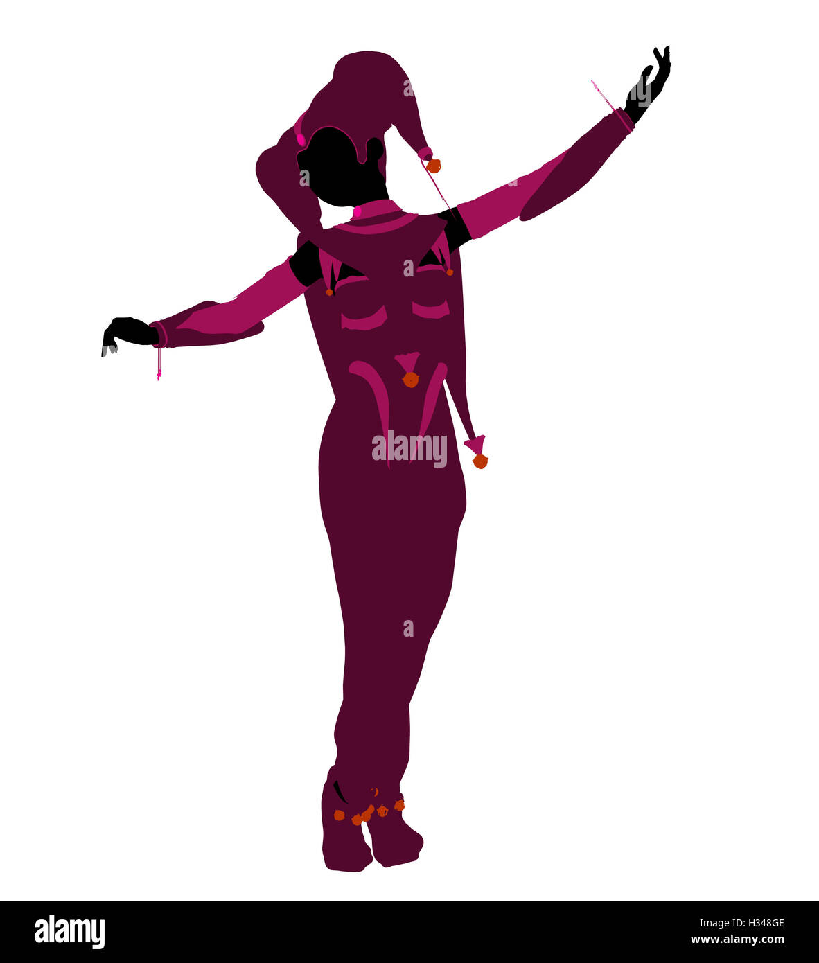 Girl Joker Illustration Silhouette Stock Photo