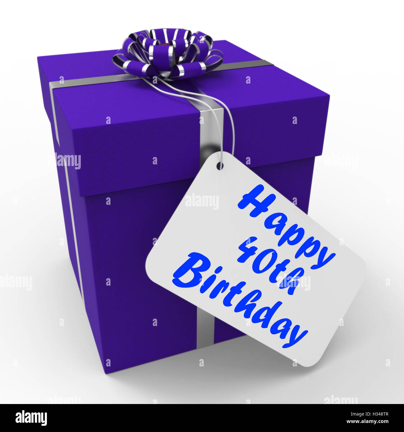 Happy 40th Birthday Gift Shows Age Forty Stock Photo Alamy