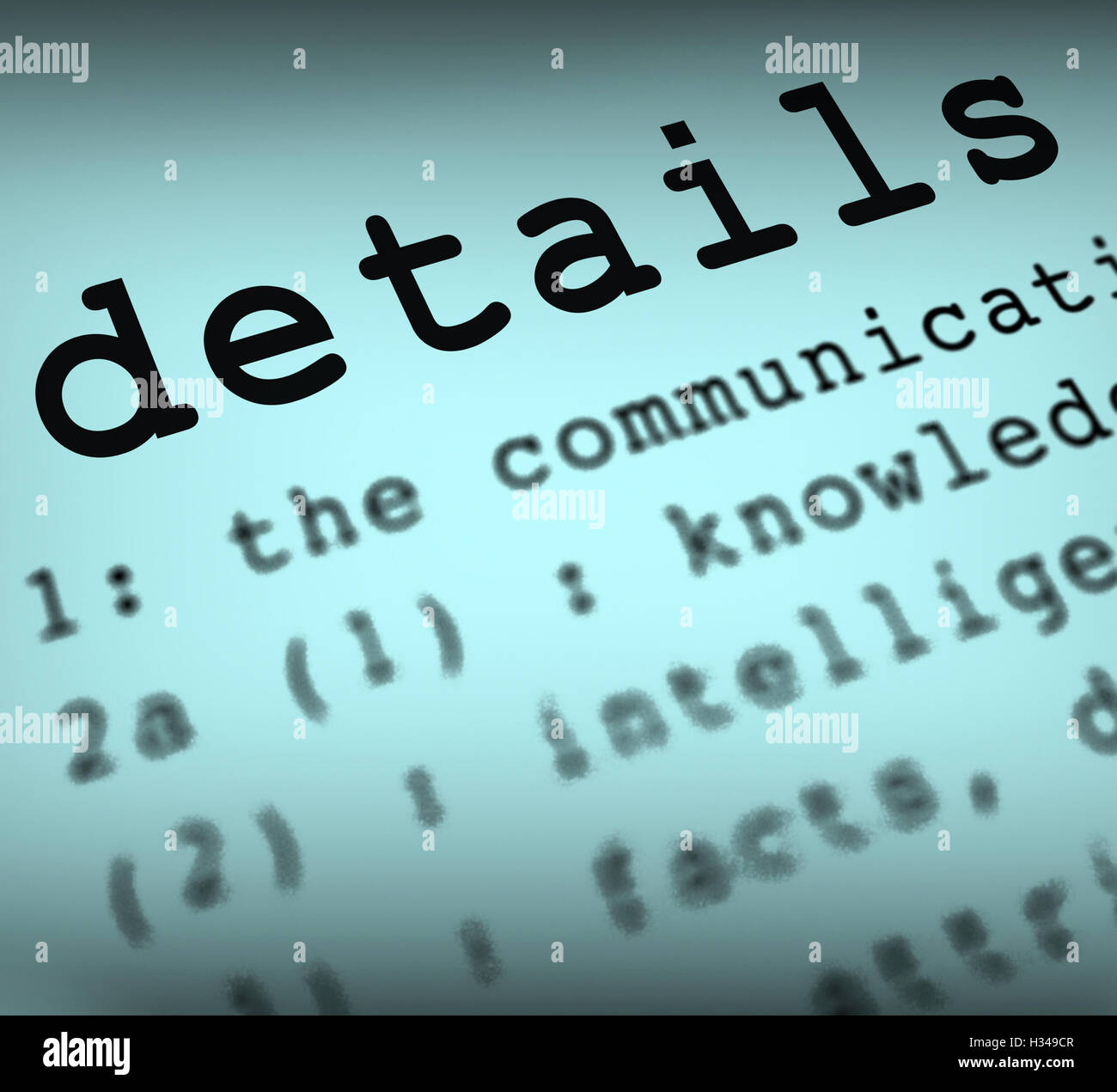 Details Definition Shows Small Significances Or Accuracy Stock Photo