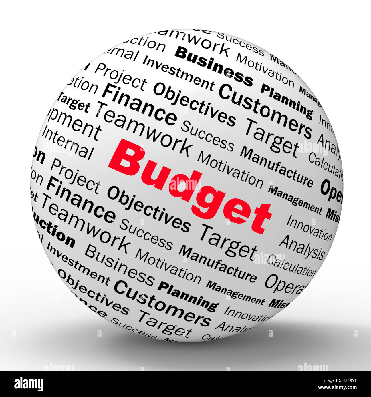 Budget Sphere Definition Shows Financial Management Or business Stock Photo