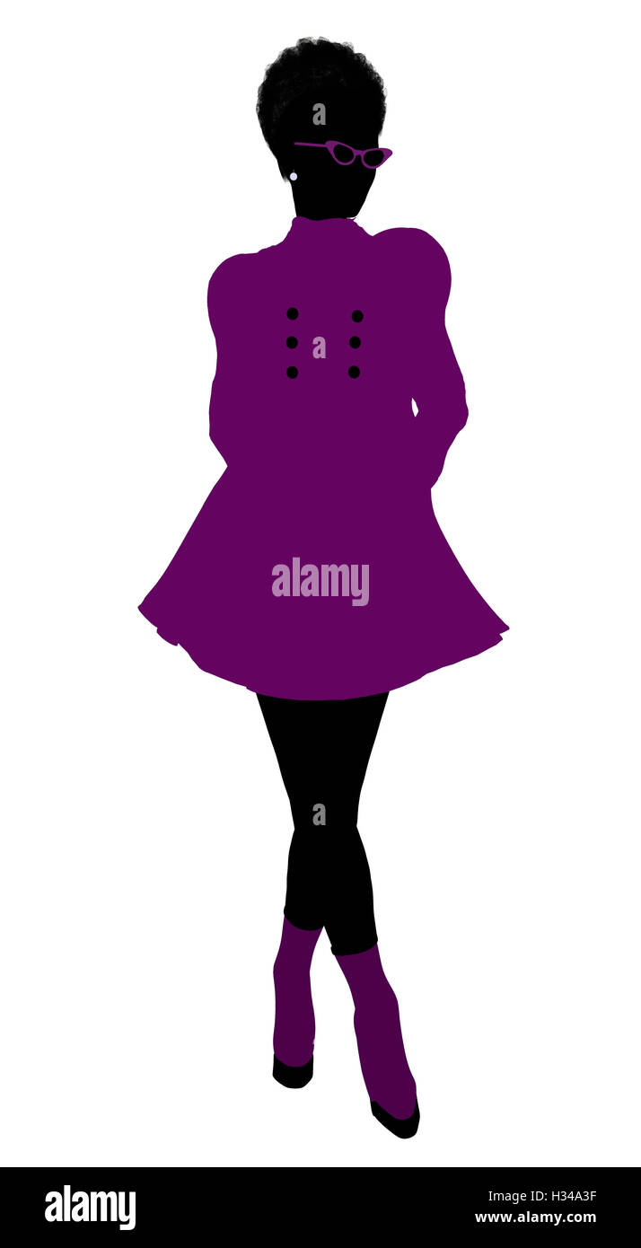 African American Shop Girl Silhouette Stock Photo