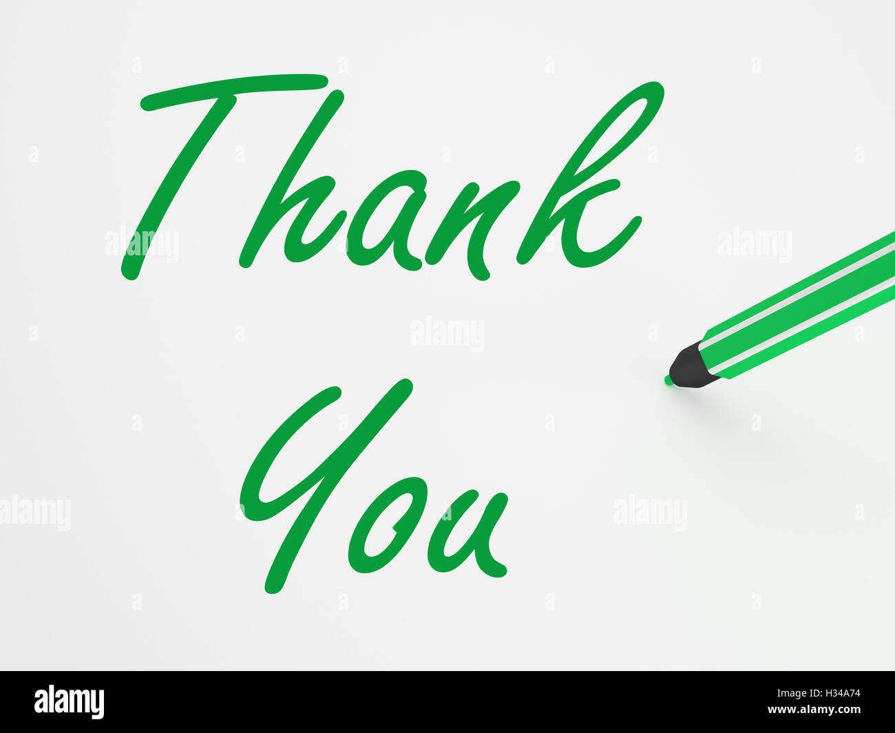 Thank You On whiteboard Means Gratitude And Appreciation Stock Photo