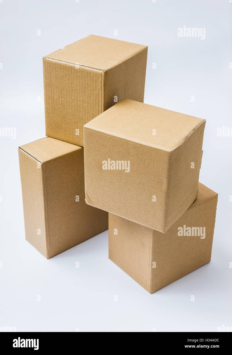 Cardboard boxes for goods and products Stock Photo