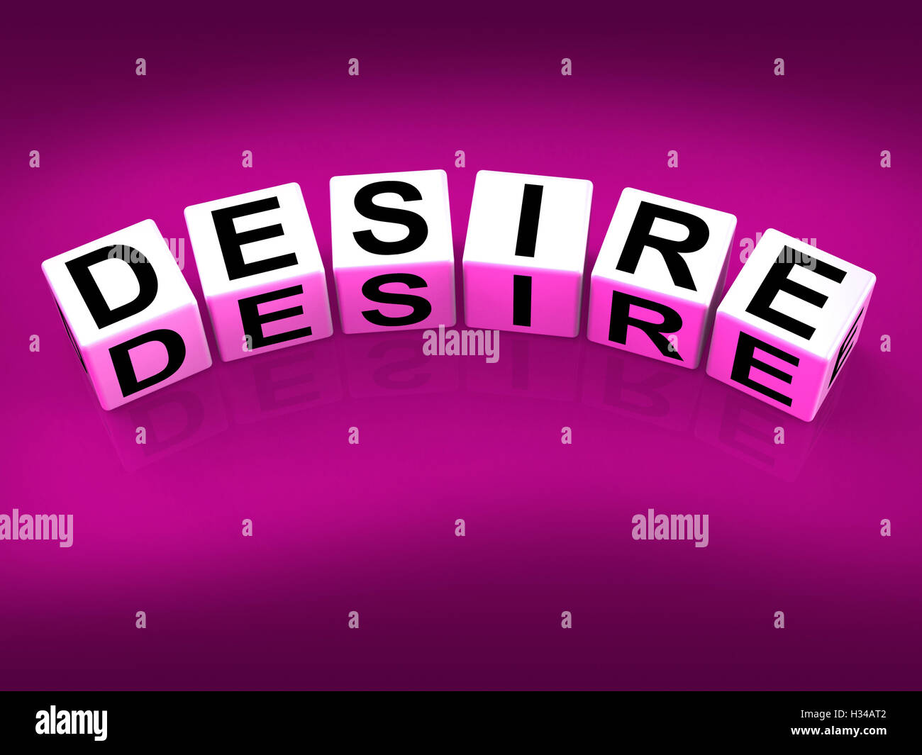 Desire Blocks Show Desires Ambitions and Motivation Stock Photo