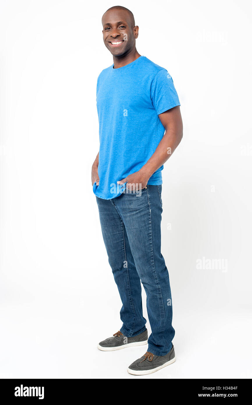 Full length portrait of a casual man Stock Photo - Alamy