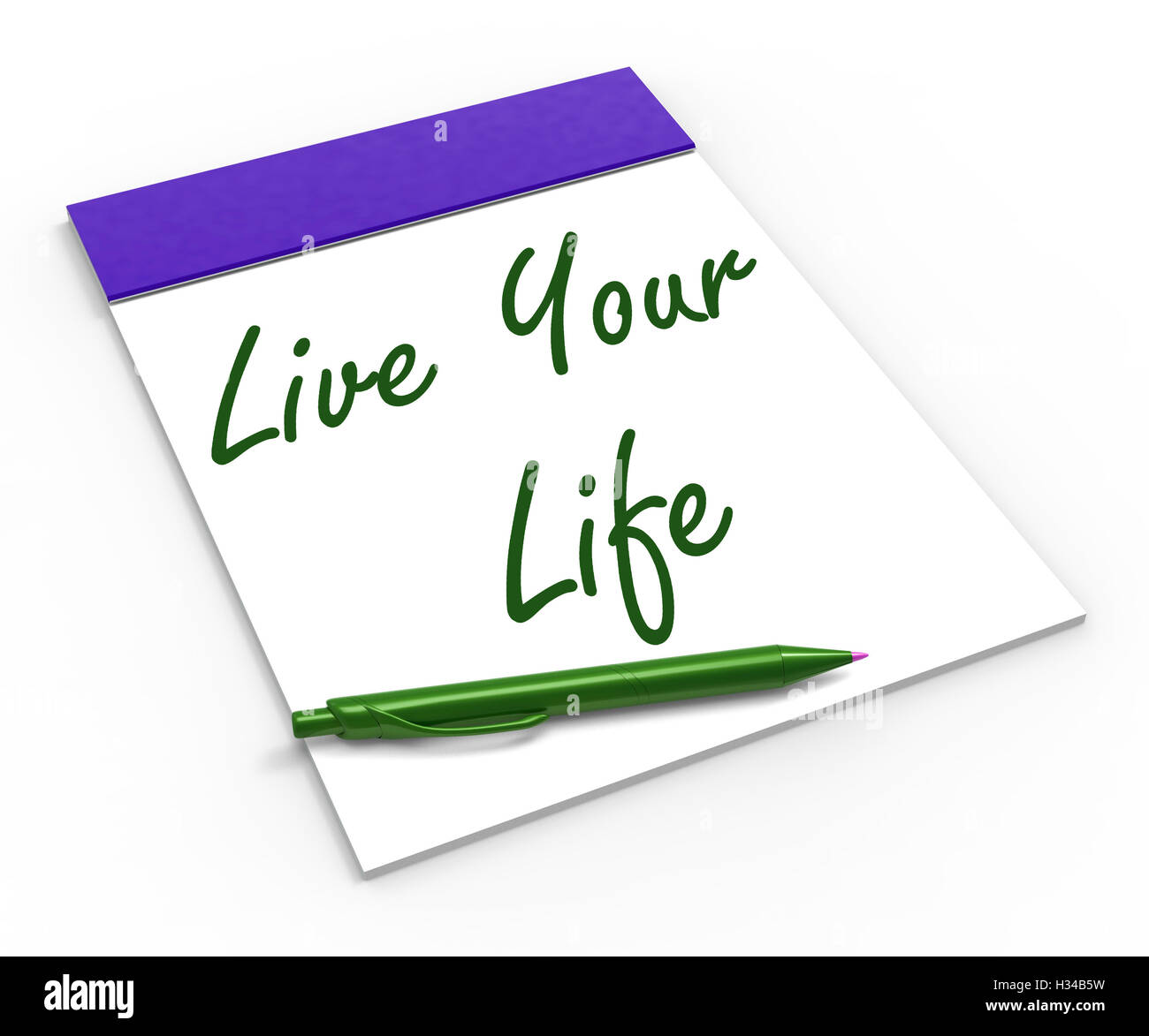 Live Your Life Notebook Shows Enjoyment Or Motivation Stock Photo