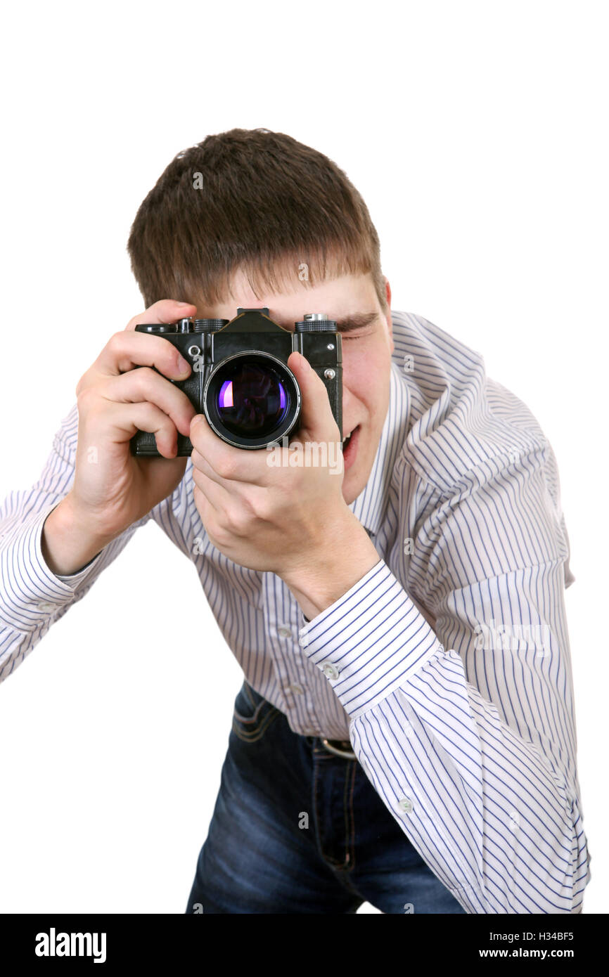 Teenager with Photo Camera Stock Photo