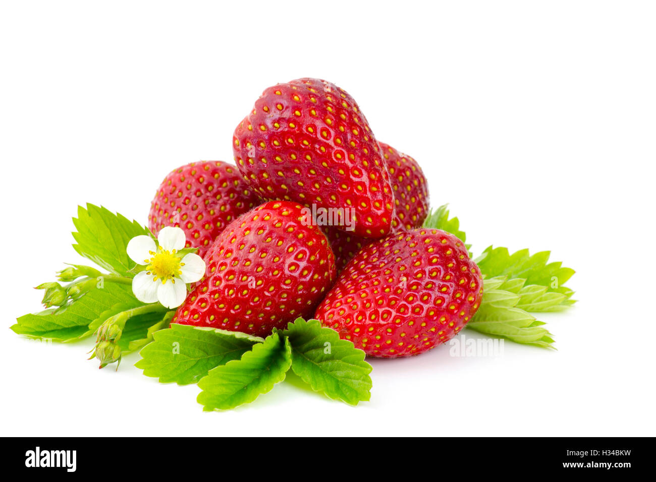fresh strawberries on white background Stock Photo - Alamy
