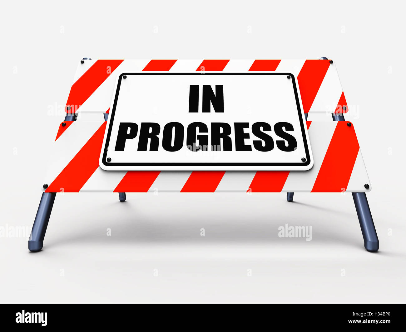In Progress Sign Indicates Ongoing or Happening Now Stock Photo