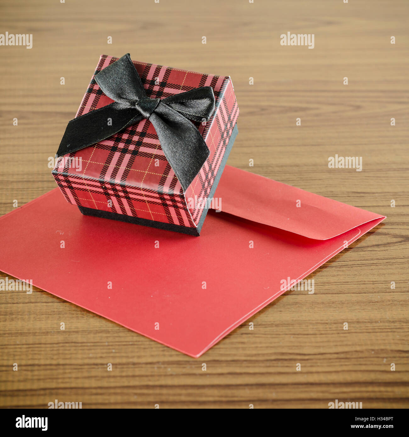 red gift box and envelope Stock Photo Alamy