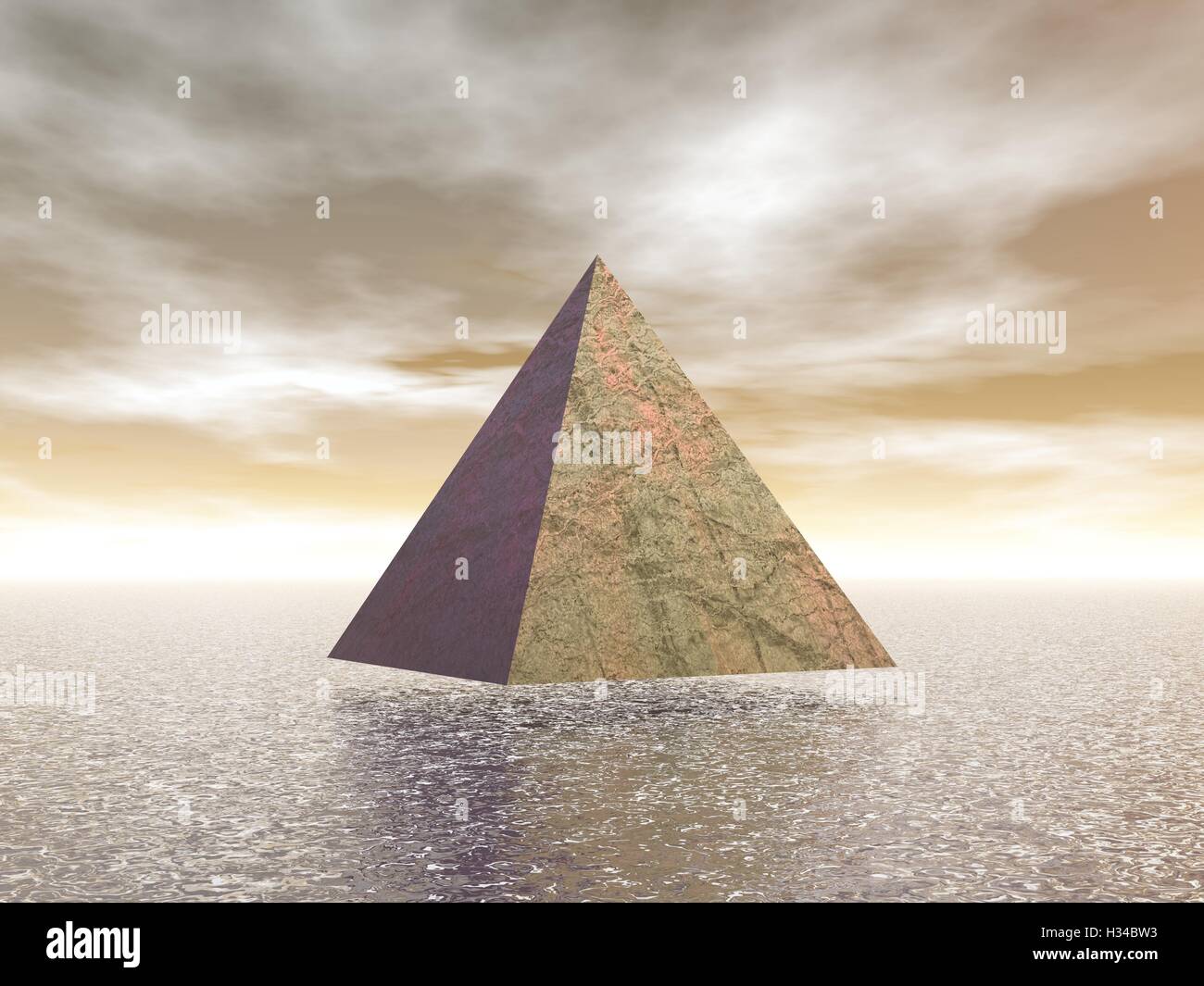 Mystical pyramid - 3D render Stock Photo