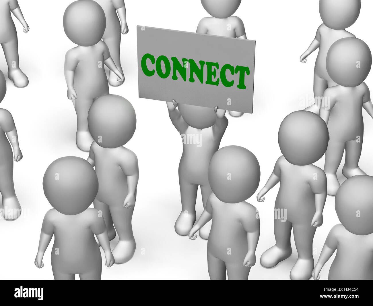 Connect Board Character Means Networking And Global Communicatio Stock Photo