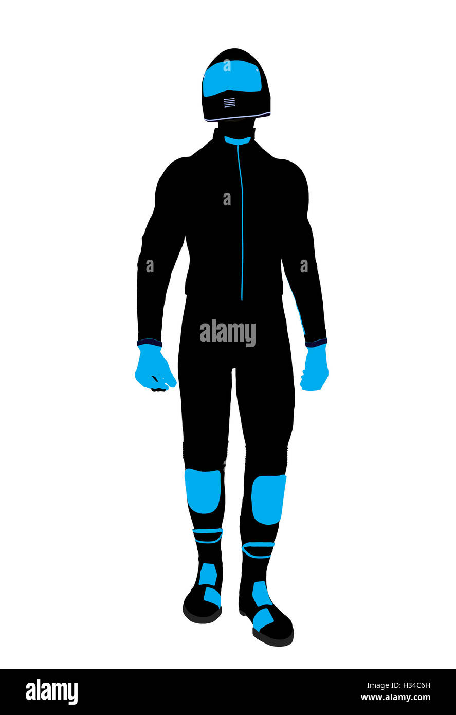 Male Sports Biker Illustration Silhouette Stock Photo