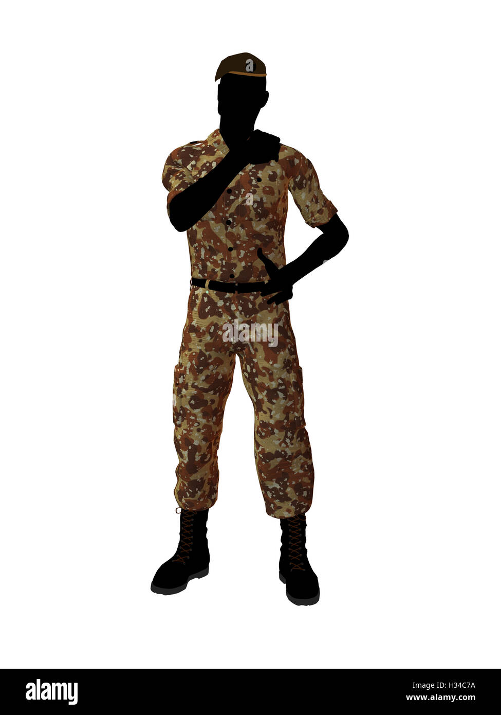 Soldier silhouette beret hi-res stock photography and images - Alamy