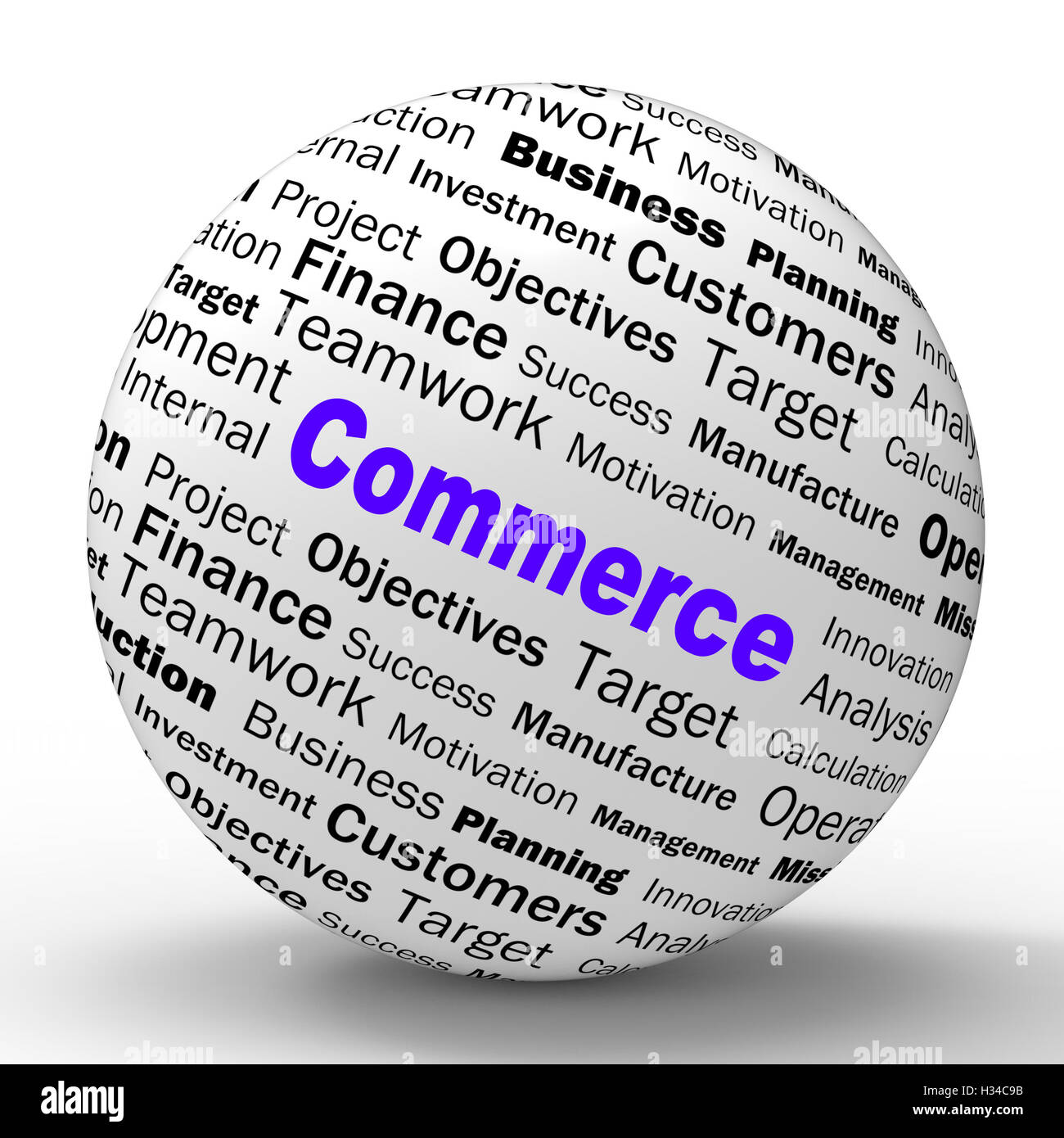 Commerce Sphere Definition Means Commercial Trade And Business S Stock Photo