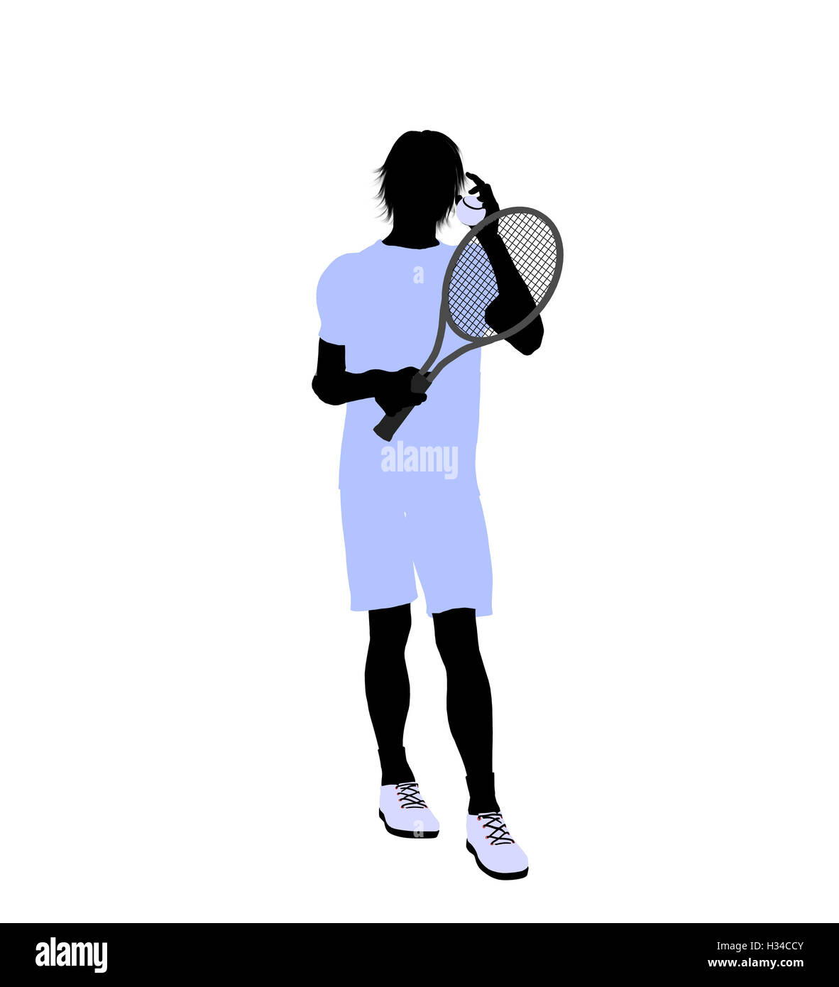 Male Tennis Player Illustration Silhouette Stock Photo Alamy