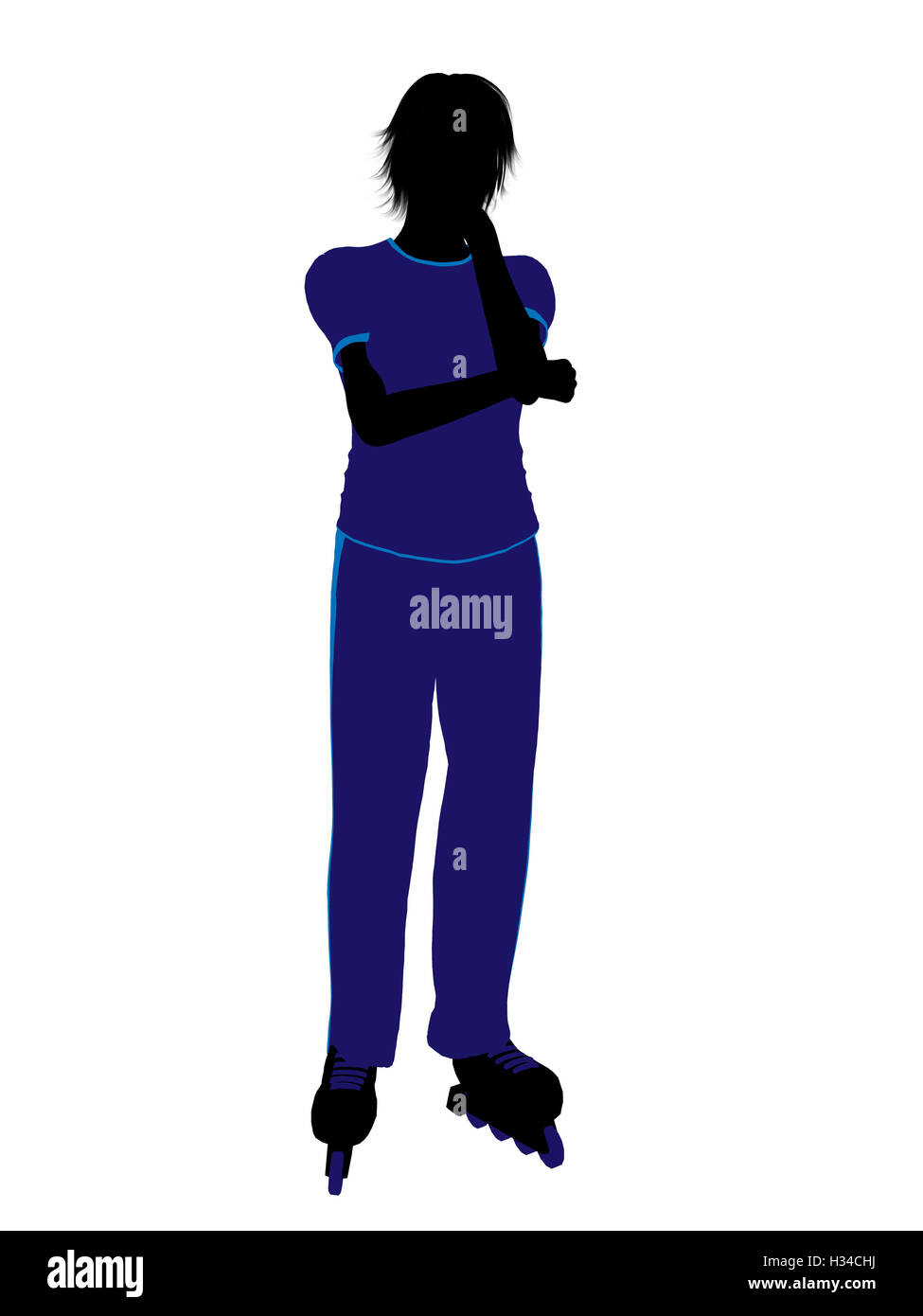 Female Roller Skater Silhouette Stock Photo Alamy
