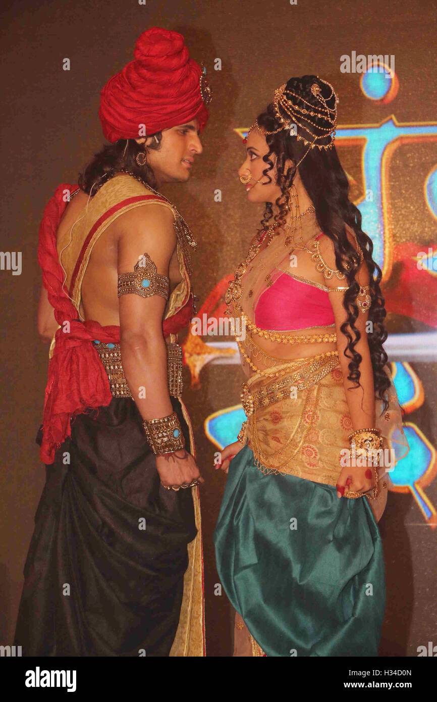actors Rajat Tokas Shweta Basu Prasad press conference Star Plus channel  upcoming television series Chandra Nandini Mumbai Stock Photo - Alamy