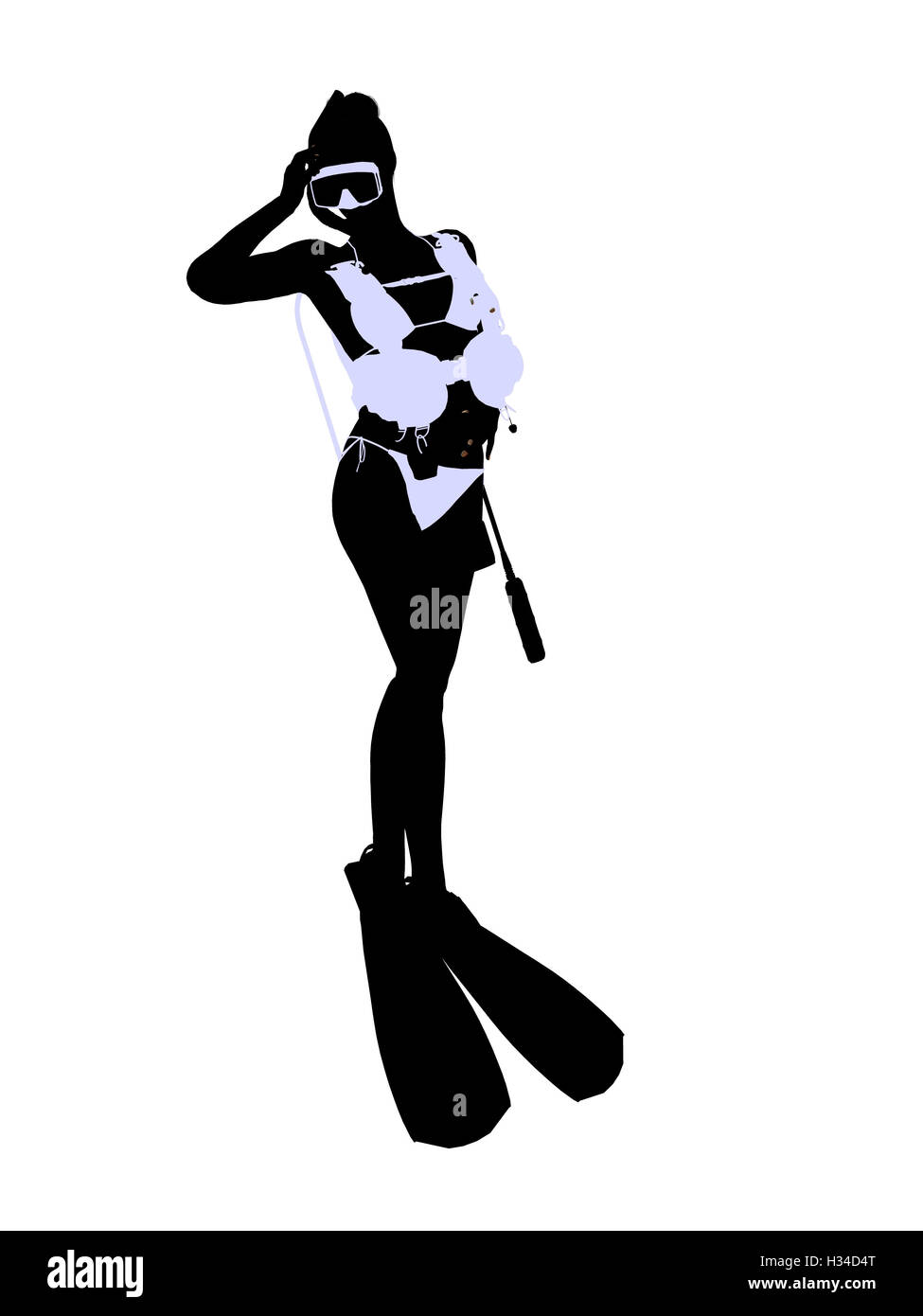 Female Scuba Diver Illustration Silhouette Stock Photo Alamy