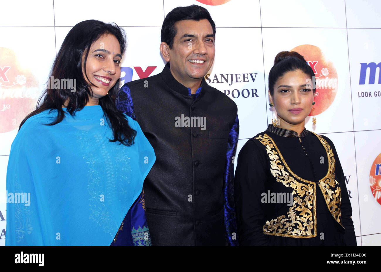 Chef Sanjeev Kapoor with his wife Alyona Kapoor Bhumi Pednekar launch