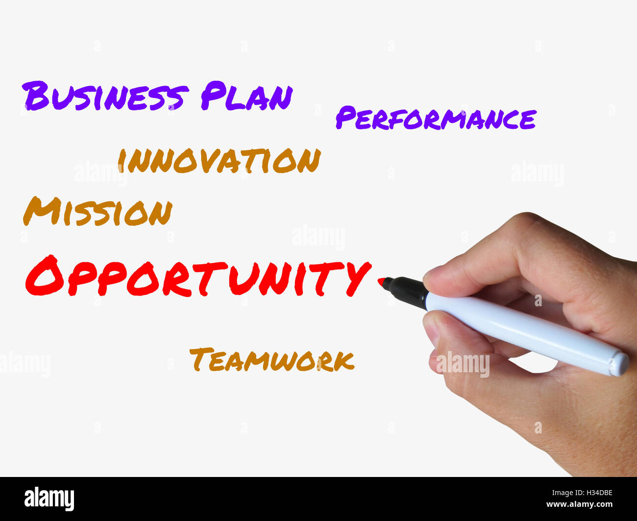 Opportunity on Whiteboard Represents Hope Chance Luck or Advanta Stock Photo