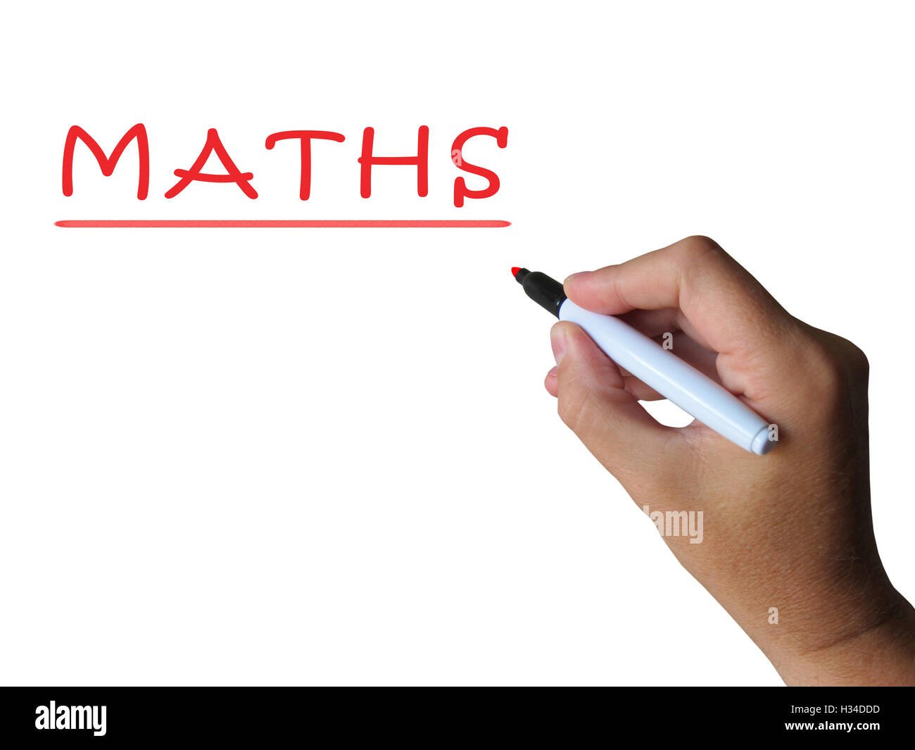 Maths On Whiteboard Means Mathematics Teaching Or Lesson Stock Photo