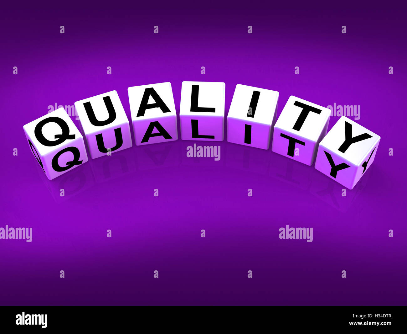 Quality Blocks Mean Qualities Traits and Aspects Stock Photo