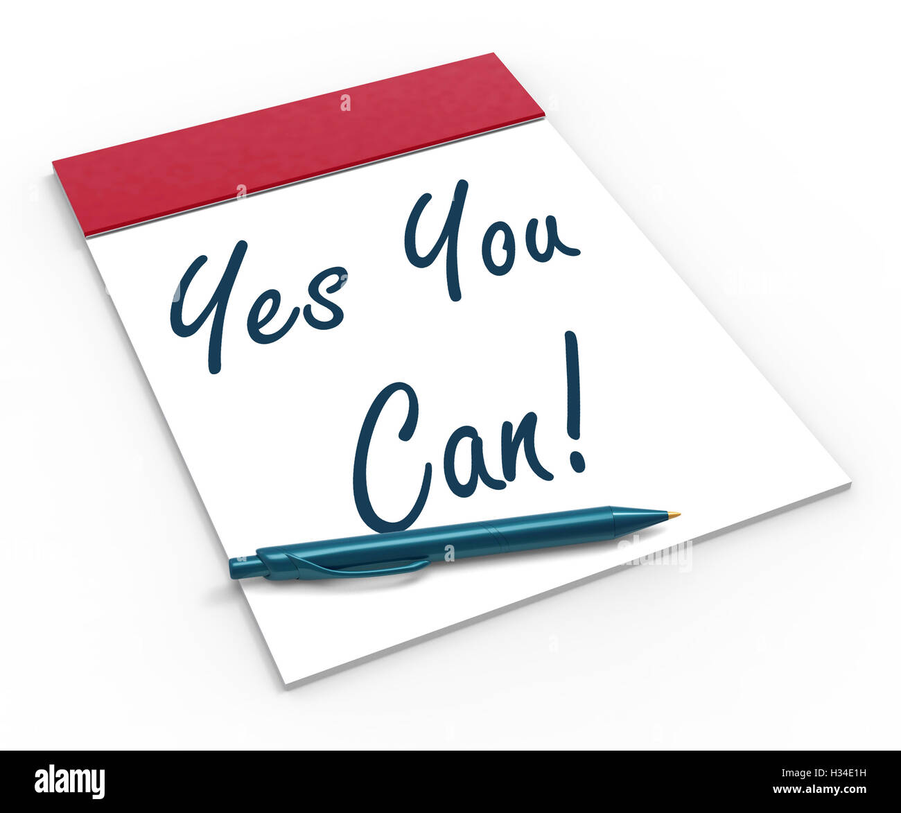 Yes You Can! Notebook Shows Positive Incentive And Persistence Stock Photo