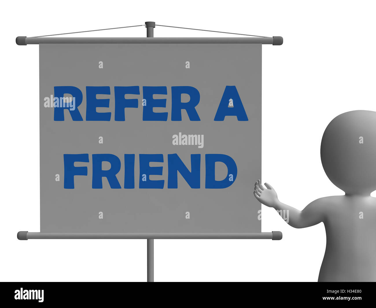Refer A Friend Board Means Friendly Referral Stock Photo Alamy