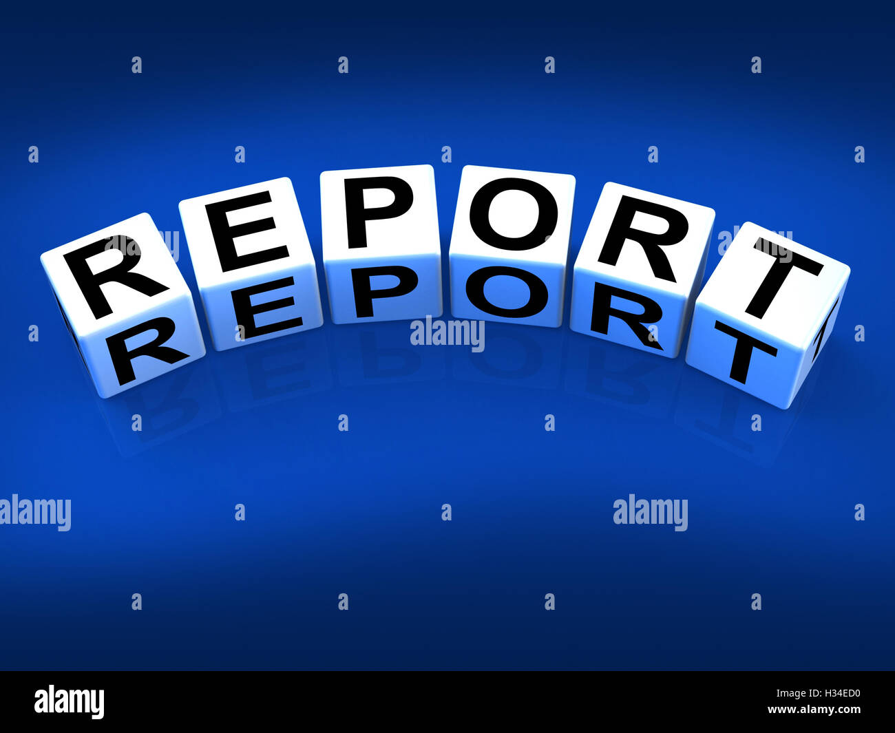 Report Blocks Represent Reported Information or Articles Stock Photo
