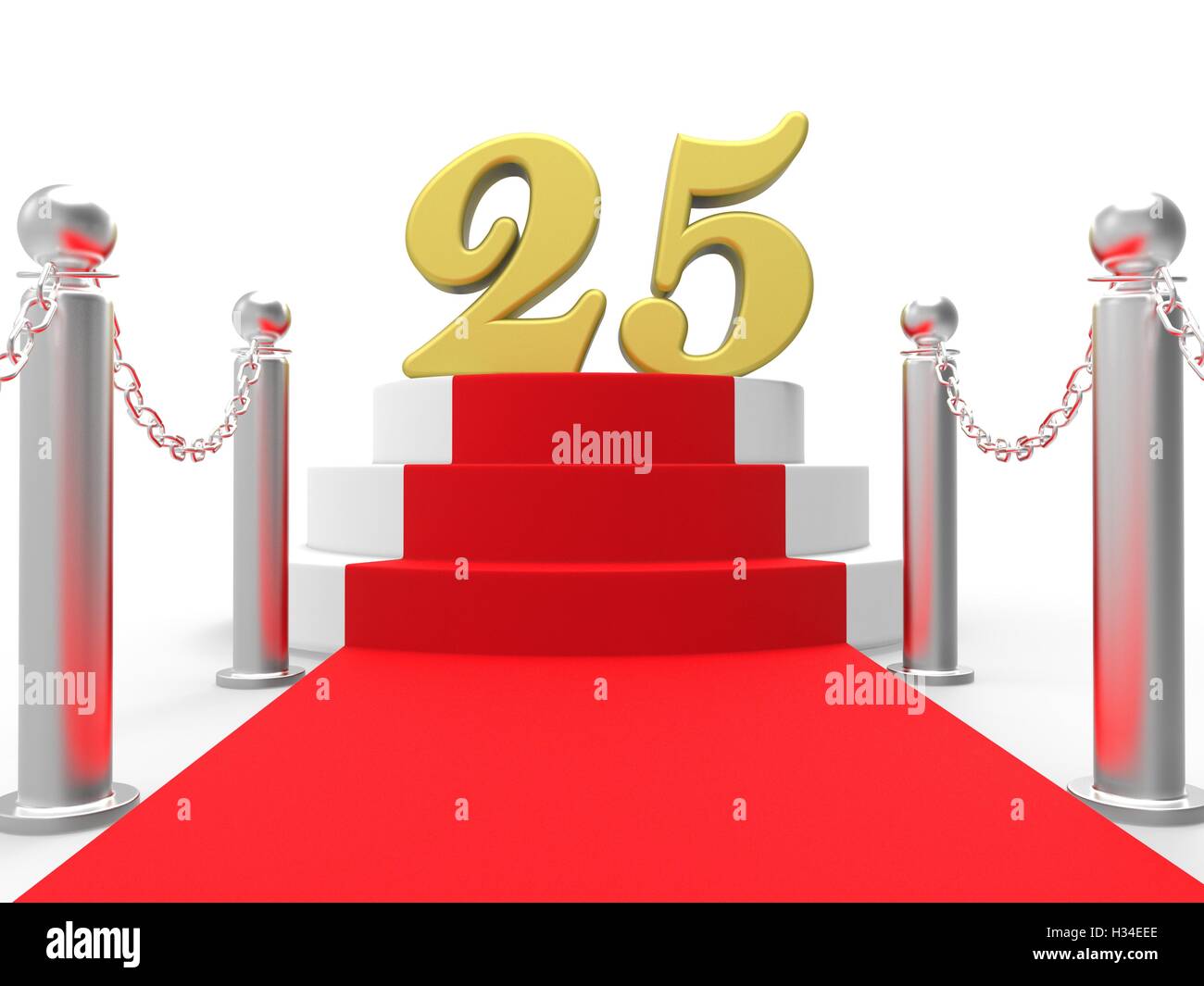 golden-twenty-five-on-red-carpet-means-movie-anniversary-or-reme-stock