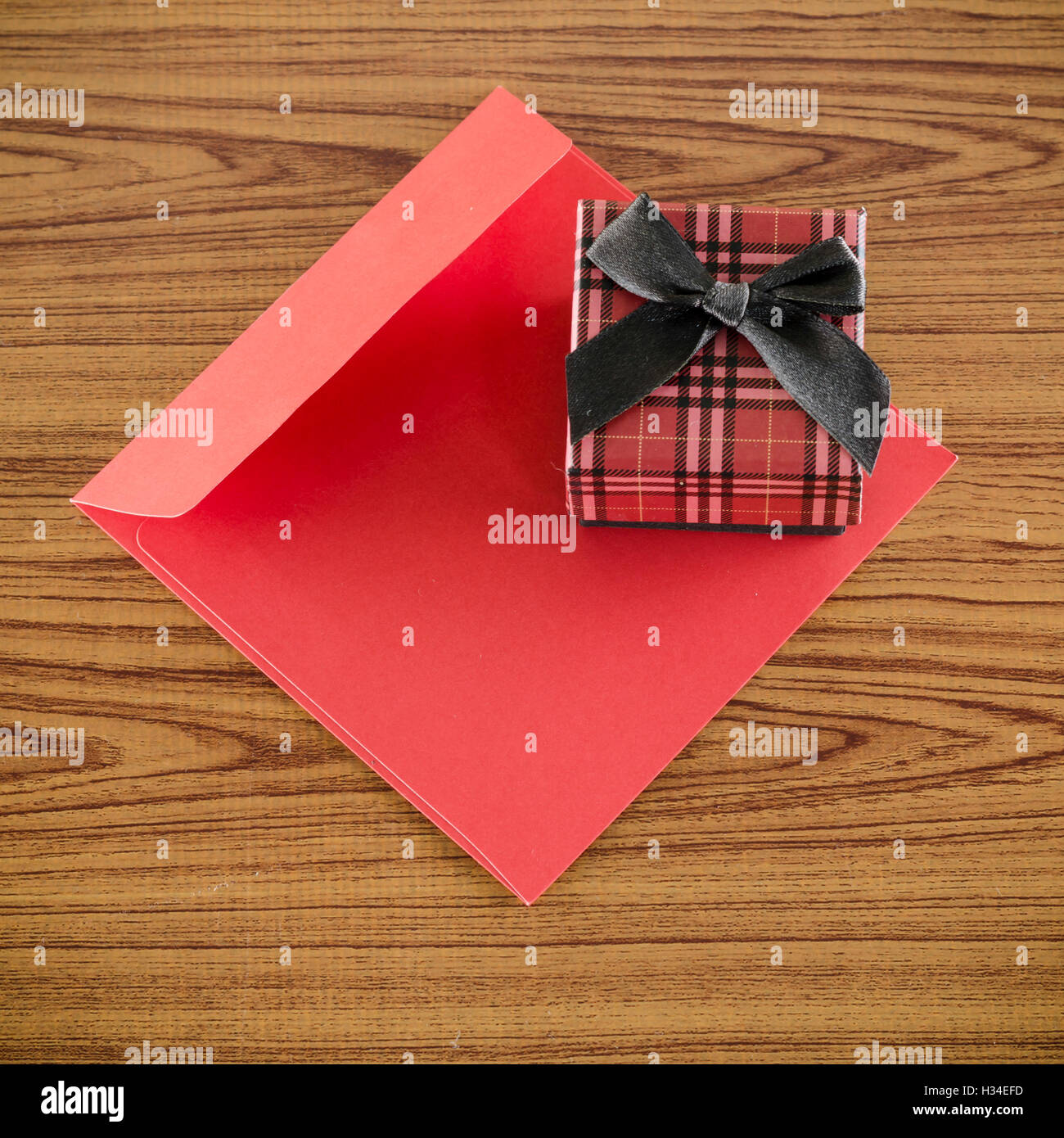 red gift box and envelope Stock Photo Alamy