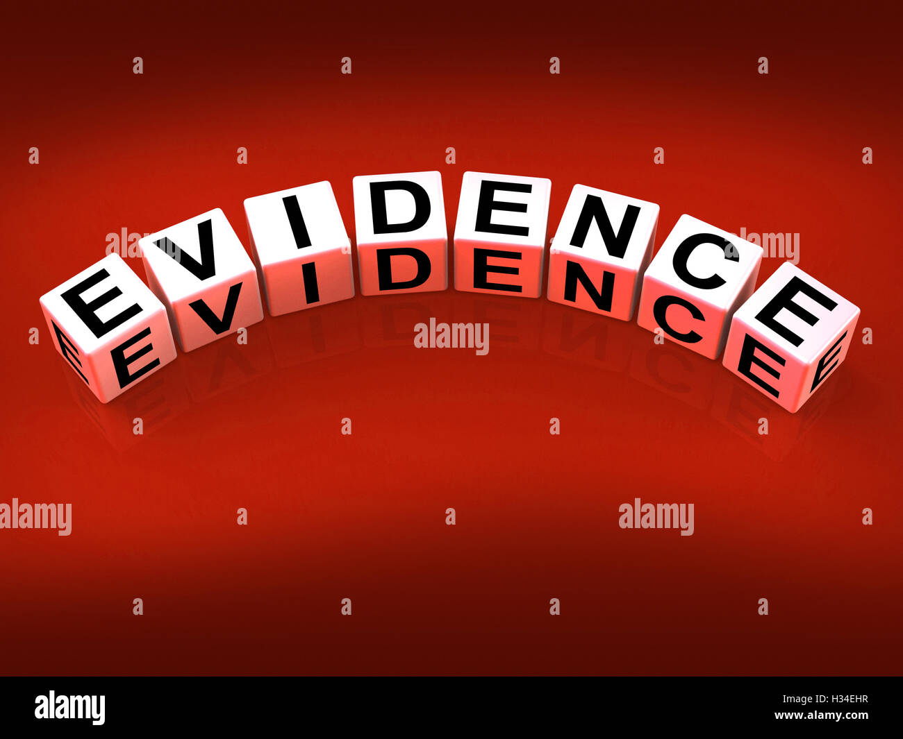 Evidence Blocks Represent Evidential Substantiation and Proof Stock Photo