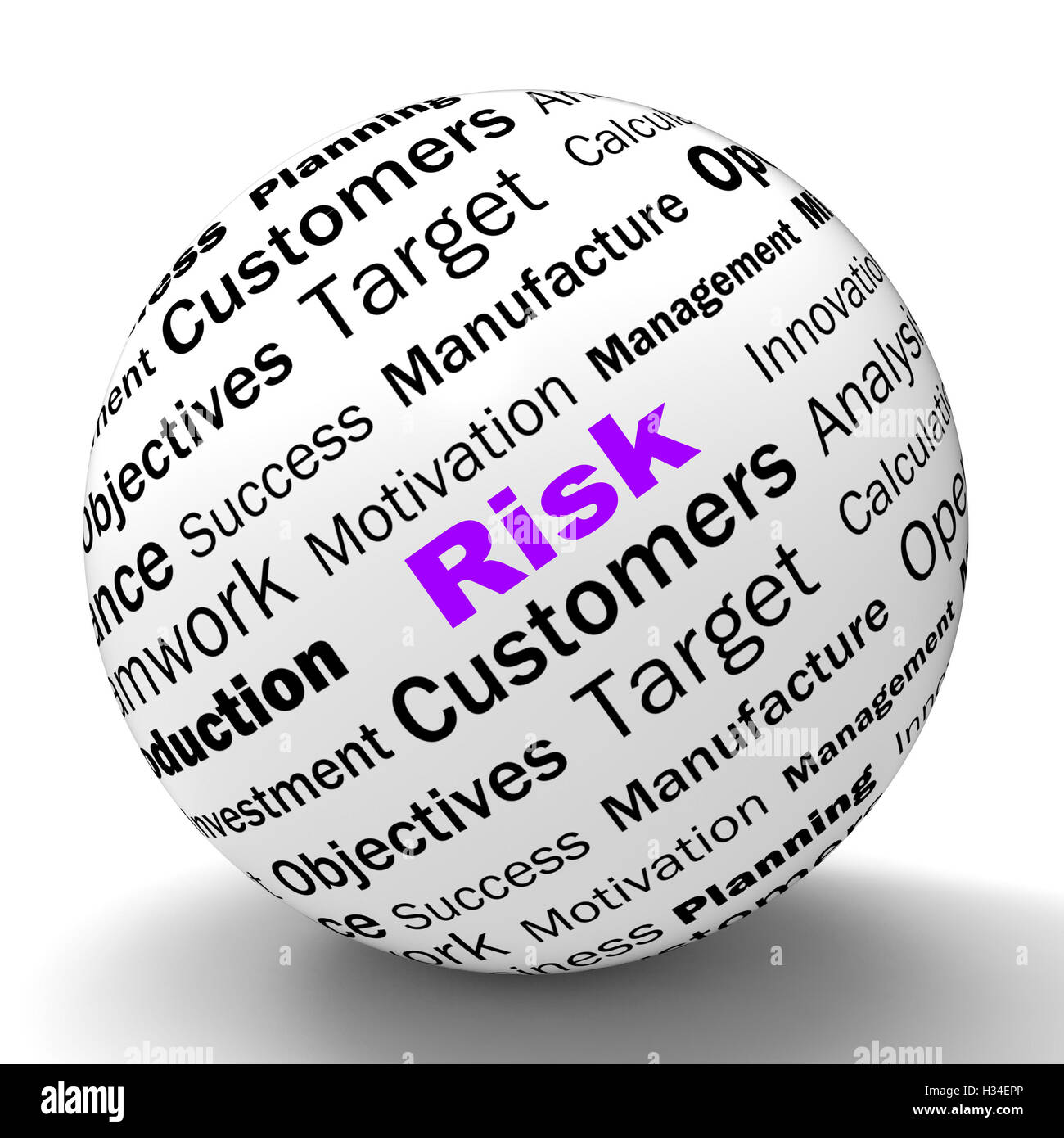 Risk Sphere Definition Means Dangerous And Unstable Stock Photo
